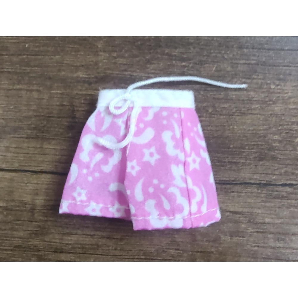 Barbie Doll Pink Shorts White Flower Star Print Z32